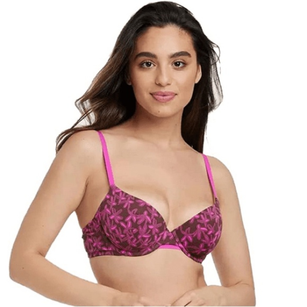 Auden Women's Everyday Lightly Lined Demi T-Shirt Bra - Burgundy Size 38DD NWT
